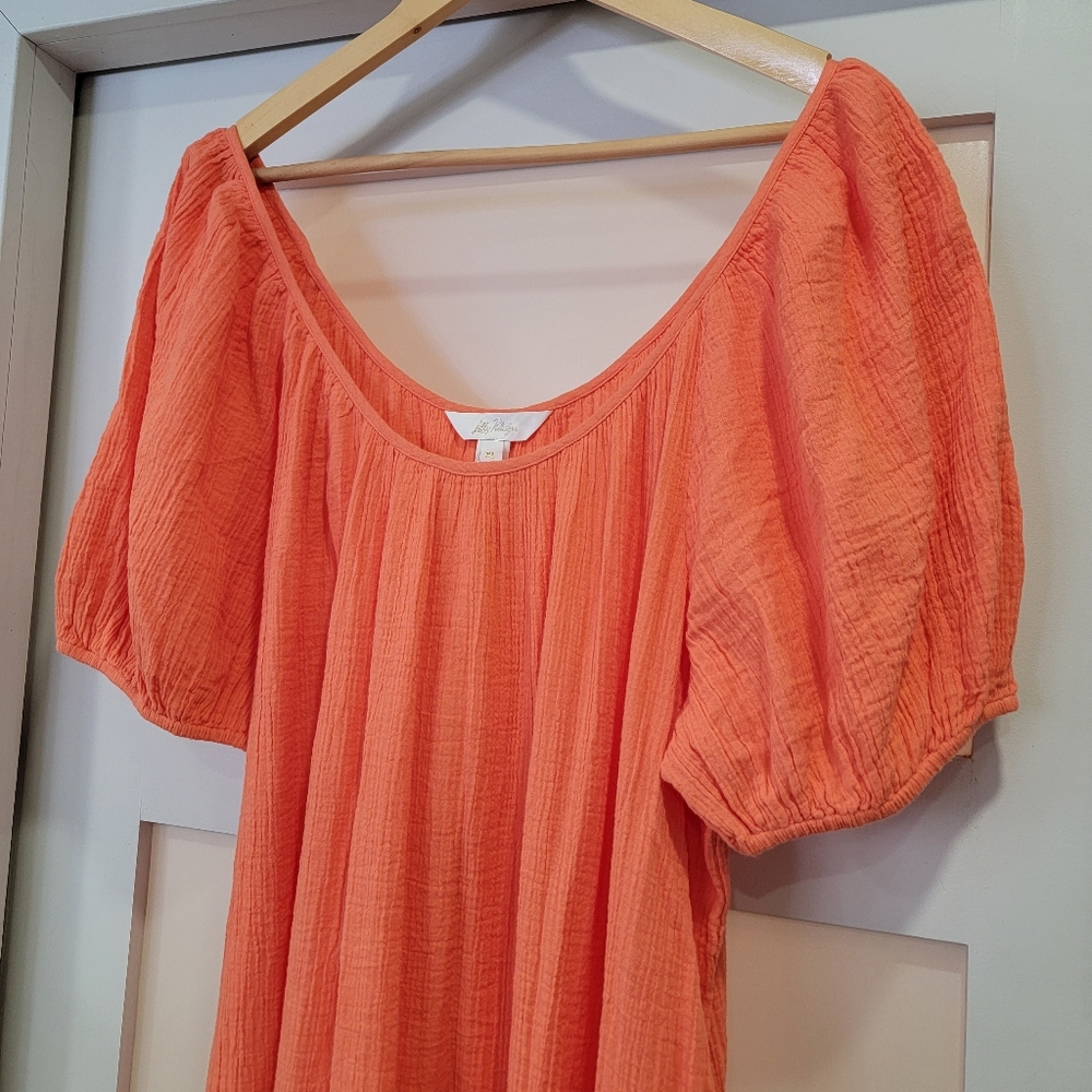 NWT Lilly Pulitzer Zemini Soft Crinkle Gauze Maxi Dress Flowy Beach Coverup XL - Picture 10 of 17